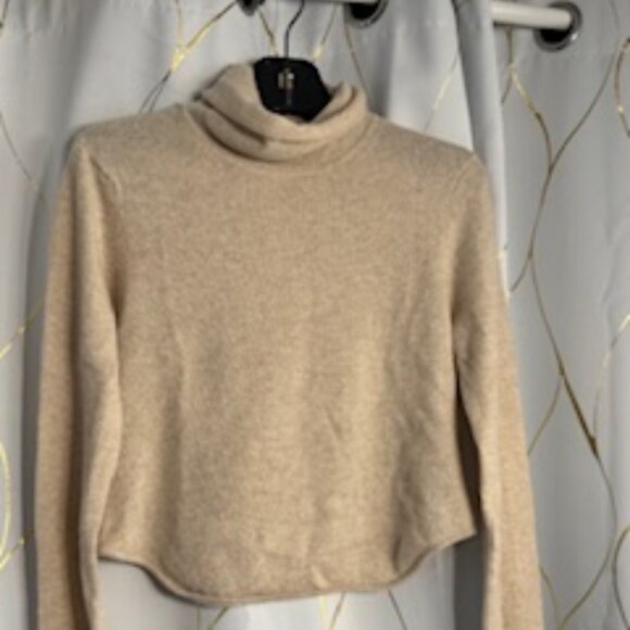 Helsa Cashmere Blend Turtleneck – Camel, Size Large - Picture 2 of 4